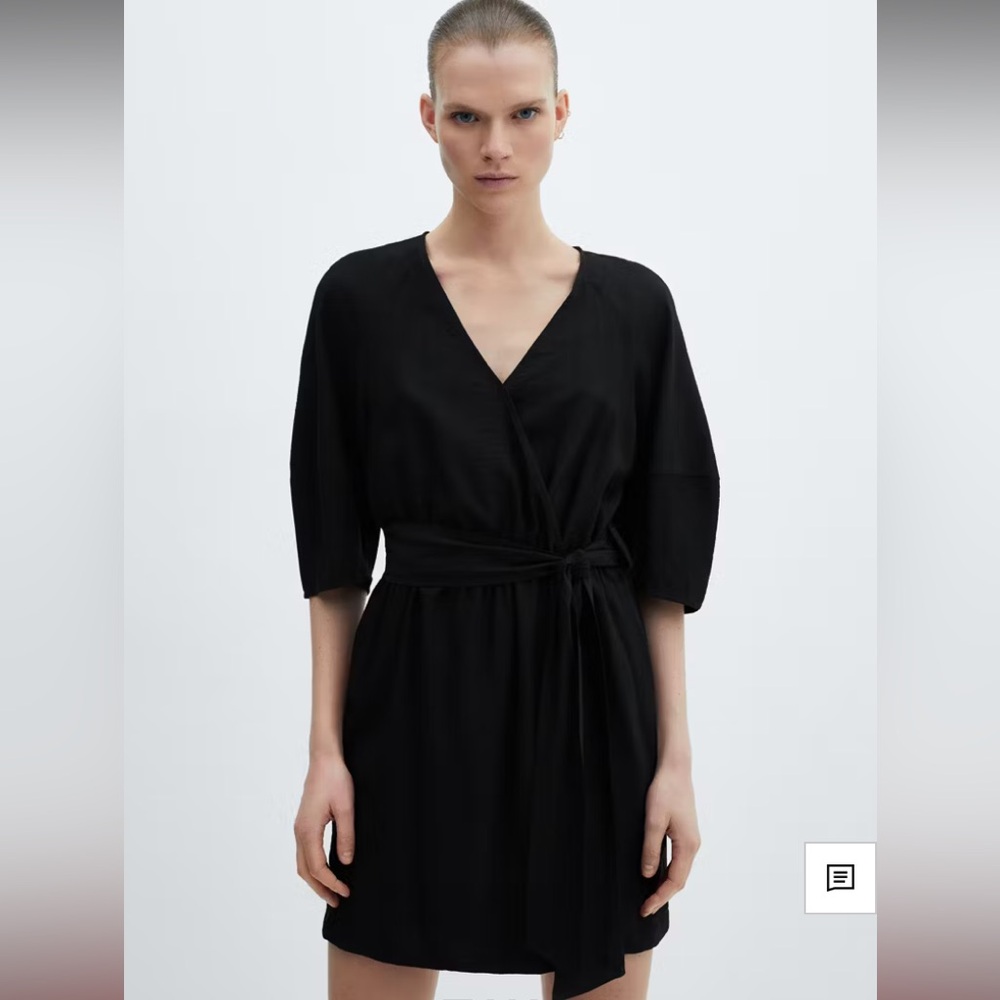 Mango Bow wrap dress NWT